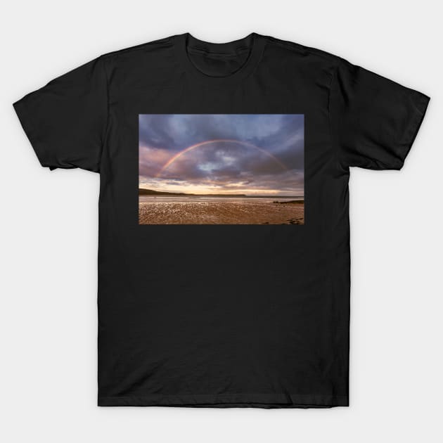 Oxwich Bay Rainbow, Gower T-Shirt by dasantillo